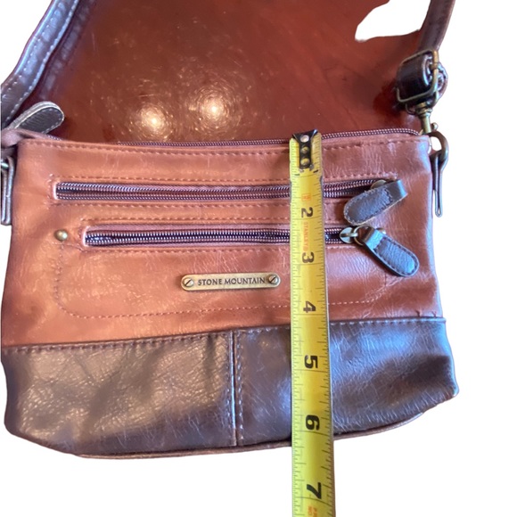 Stone Mountain 2 Tone Brown Convertible Crossbody Purse - Picture 10 of 10